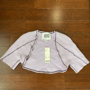 TENDY Urban Outfitters purple small petit crop top with open front!
